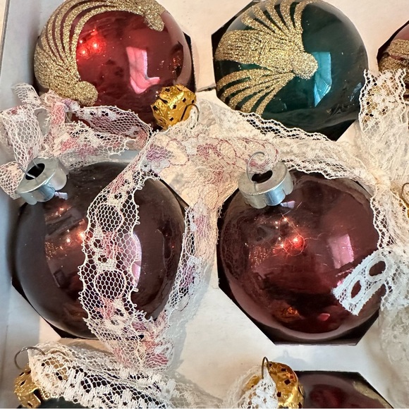 Vintage Rauch Red Glass Ball Christmas Ornaments Box Of 18 - Picture 7 of 15